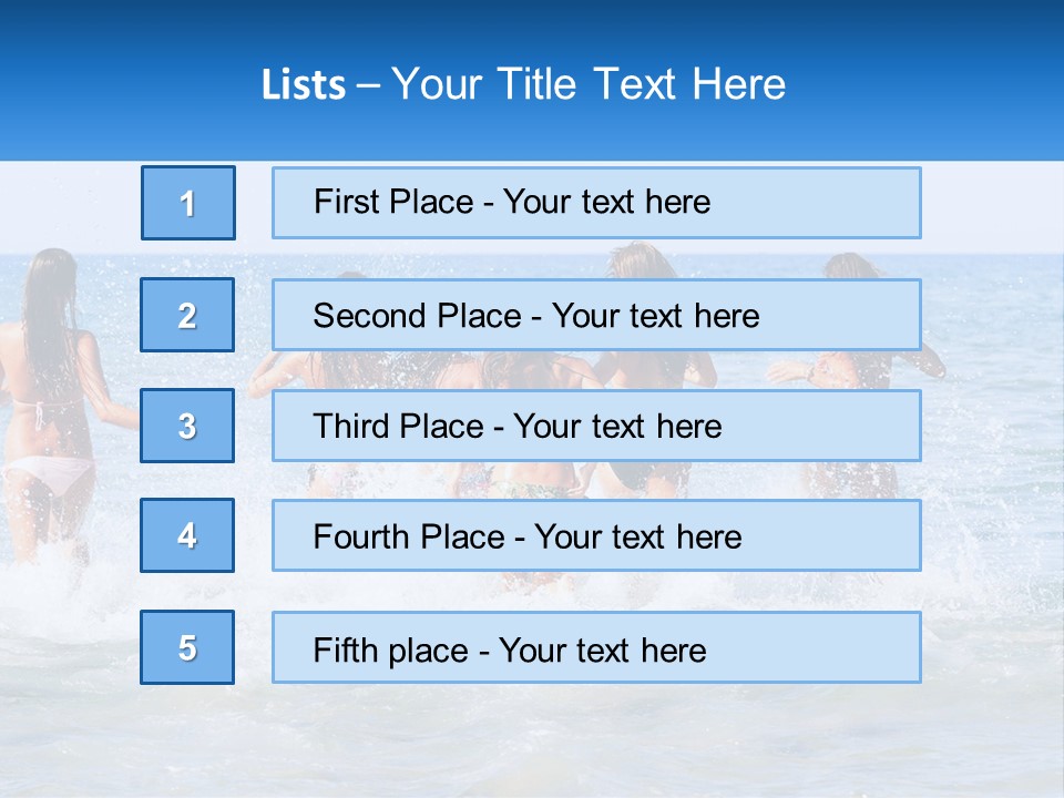 A Group Of Girls Splashing In The Ocean PowerPoint Template