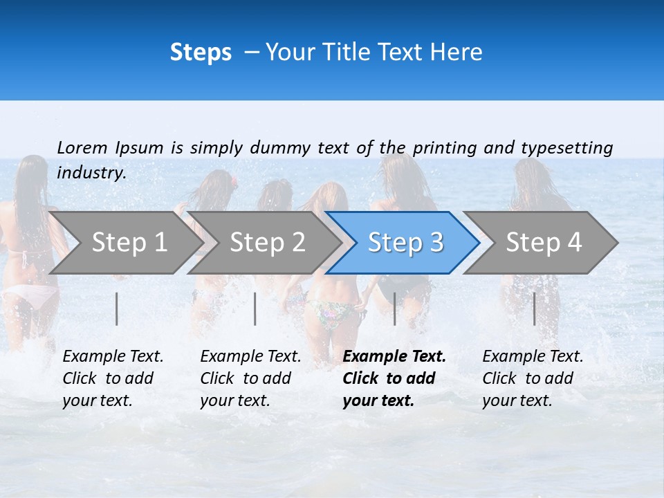 A Group Of Girls Splashing In The Ocean PowerPoint Template