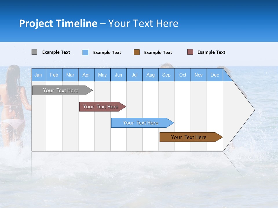 A Group Of Girls Splashing In The Ocean PowerPoint Template