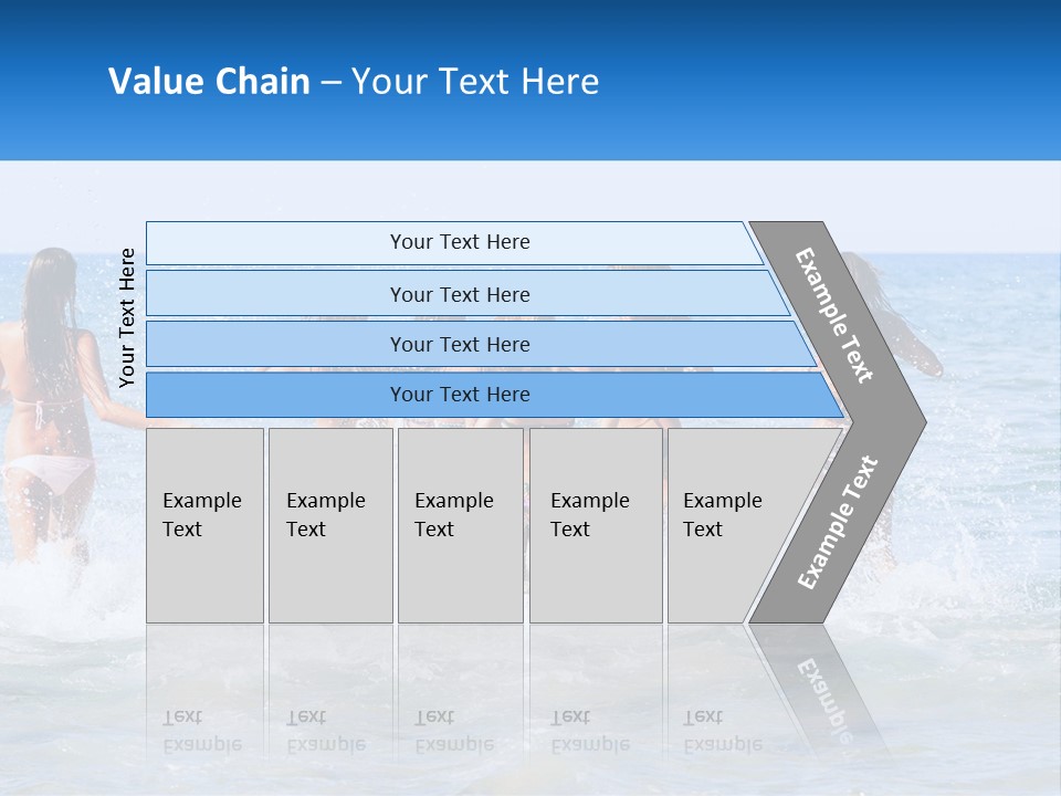 A Group Of Girls Splashing In The Ocean PowerPoint Template