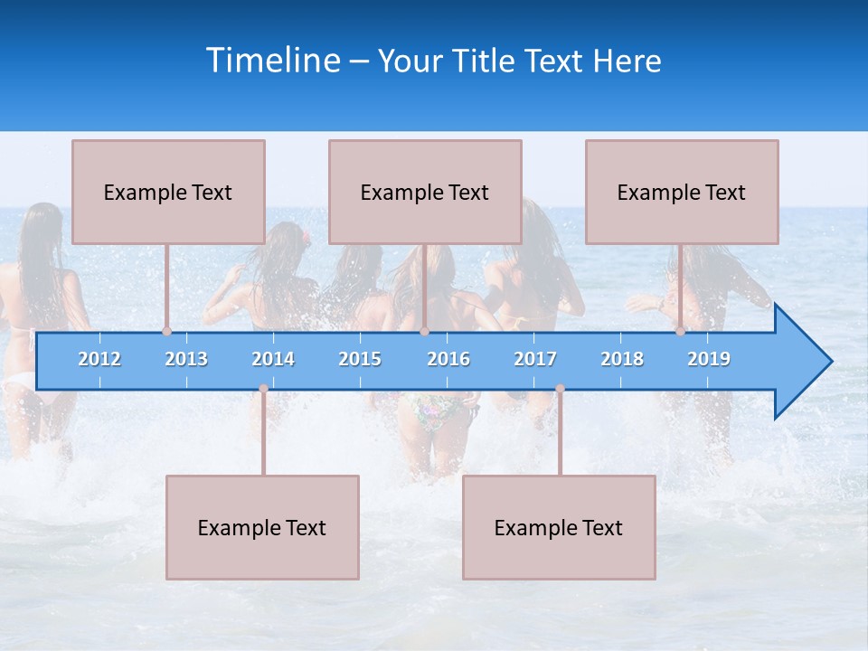 A Group Of Girls Splashing In The Ocean PowerPoint Template