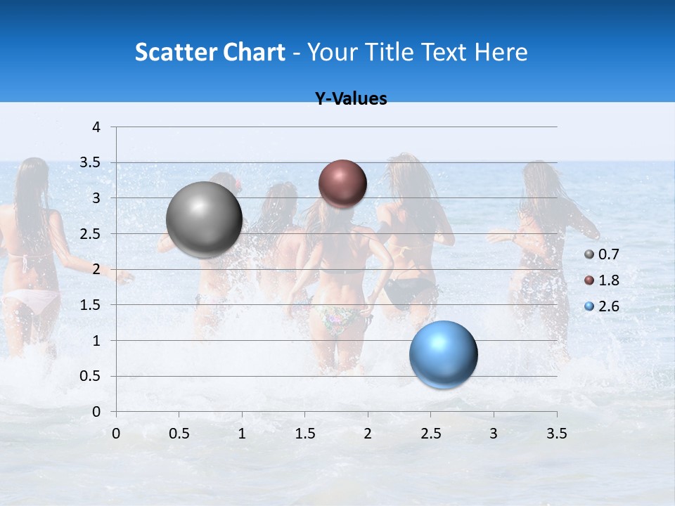 A Group Of Girls Splashing In The Ocean PowerPoint Template