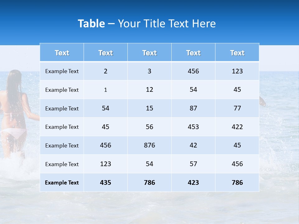 A Group Of Girls Splashing In The Ocean PowerPoint Template