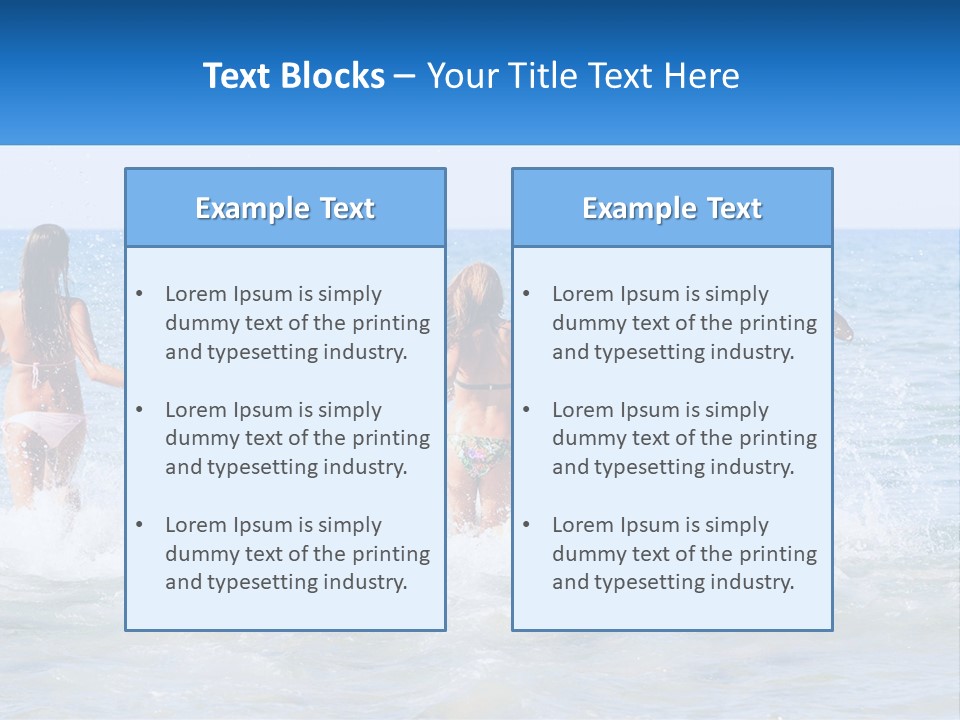 A Group Of Girls Splashing In The Ocean PowerPoint Template