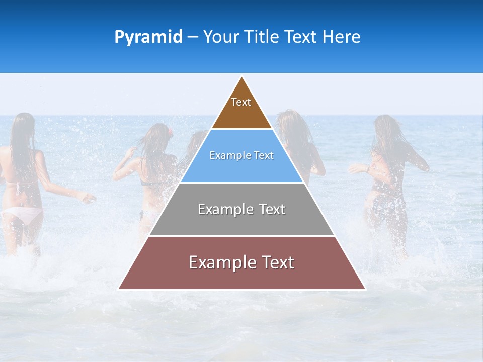 A Group Of Girls Splashing In The Ocean PowerPoint Template