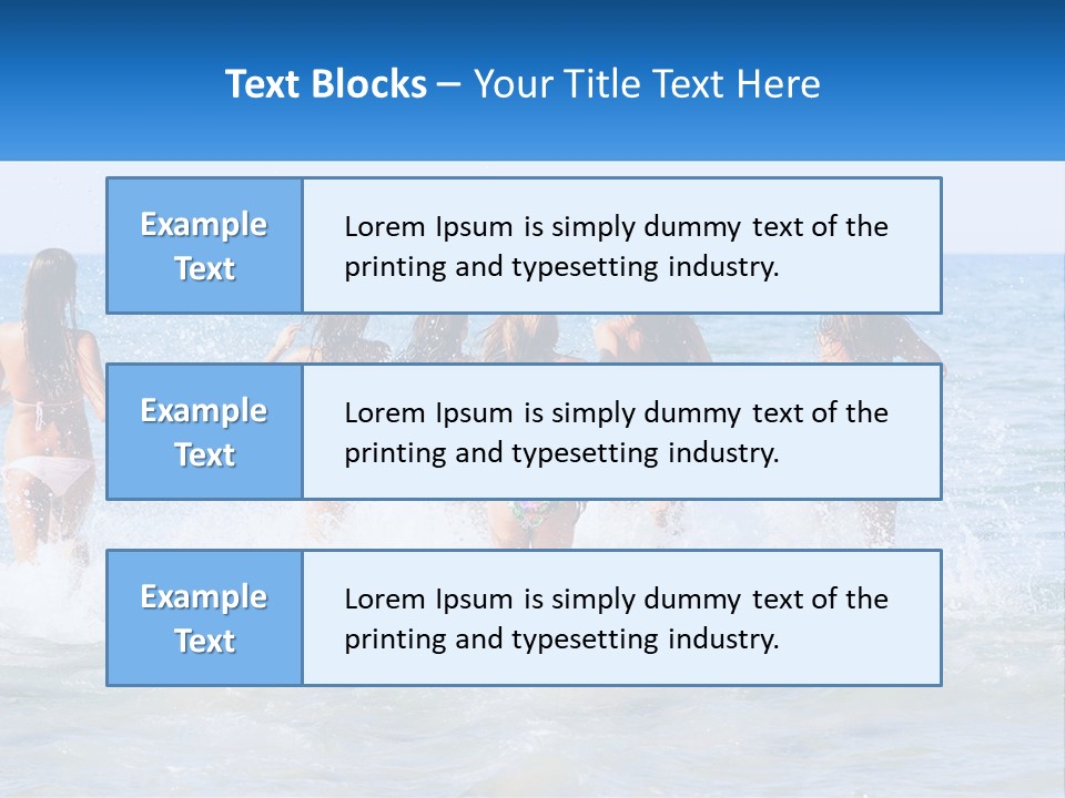 A Group Of Girls Splashing In The Ocean PowerPoint Template