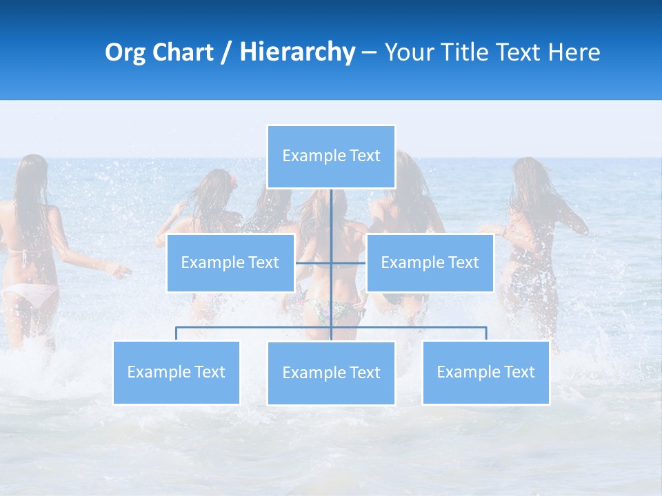 A Group Of Girls Splashing In The Ocean PowerPoint Template