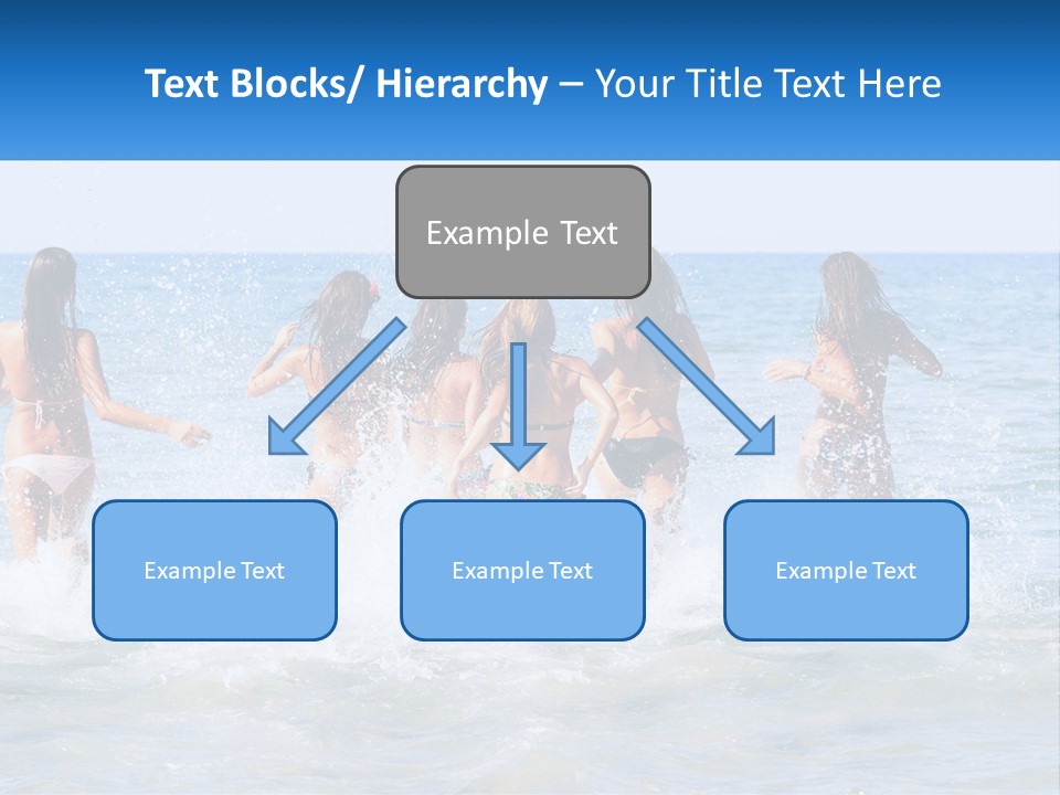 A Group Of Girls Splashing In The Ocean PowerPoint Template