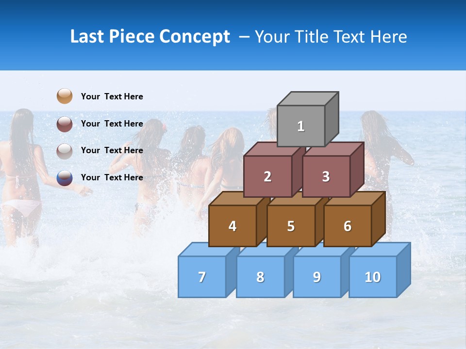 A Group Of Girls Splashing In The Ocean PowerPoint Template