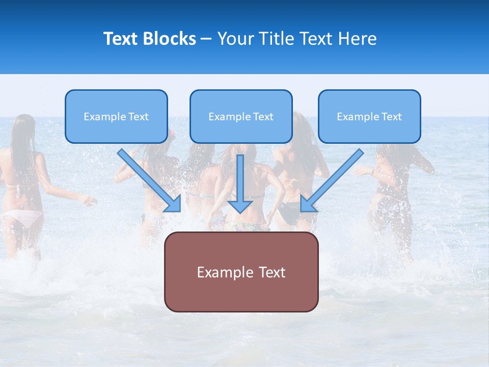 A Group Of Girls Splashing In The Ocean PowerPoint Template