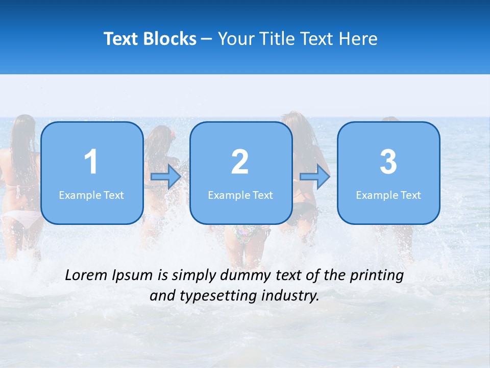 A Group Of Girls Splashing In The Ocean PowerPoint Template