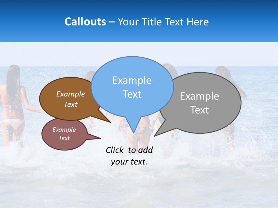 A Group Of Girls Splashing In The Ocean PowerPoint Template