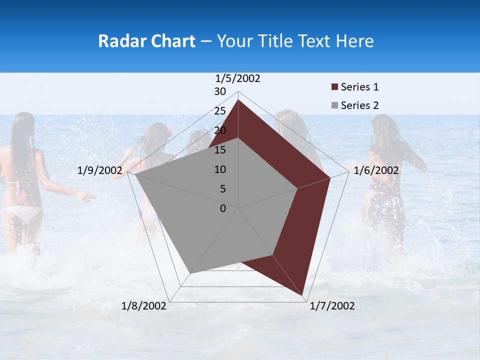 A Group Of Girls Splashing In The Ocean PowerPoint Template