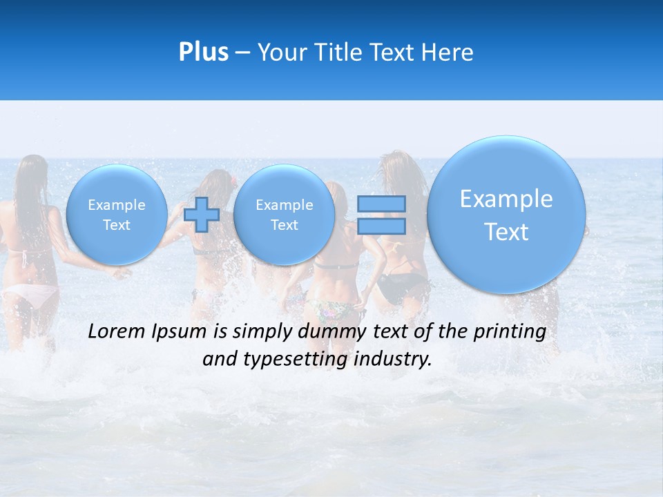 A Group Of Girls Splashing In The Ocean PowerPoint Template