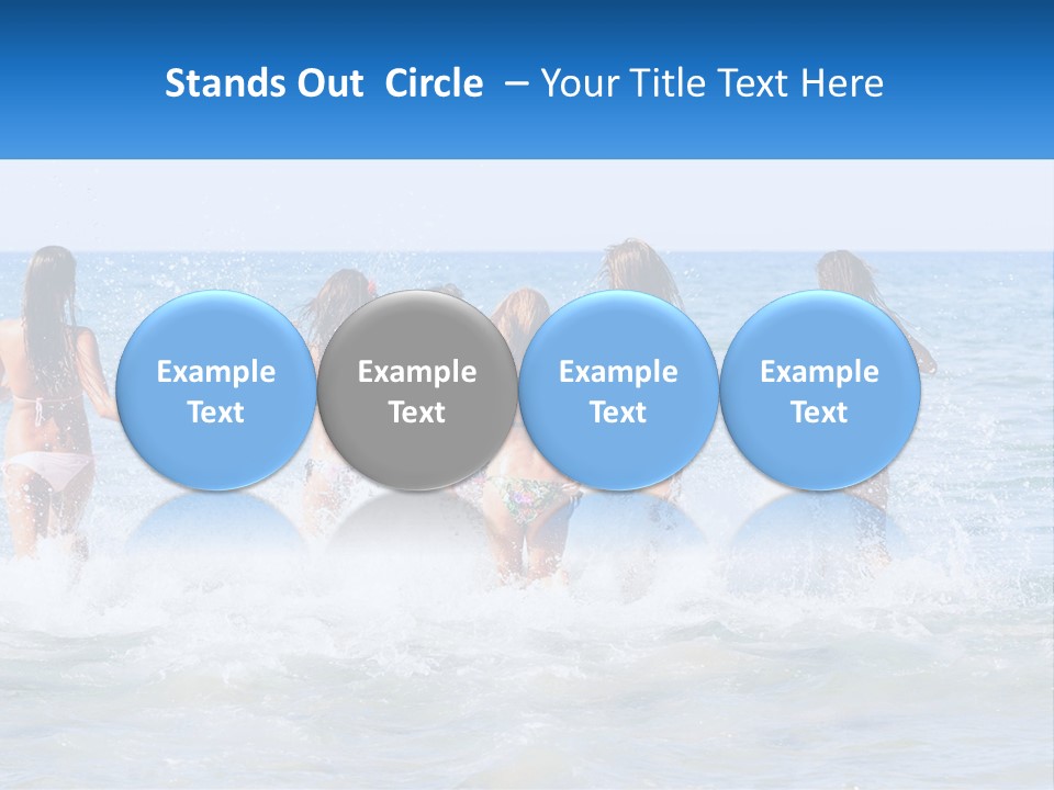 A Group Of Girls Splashing In The Ocean PowerPoint Template