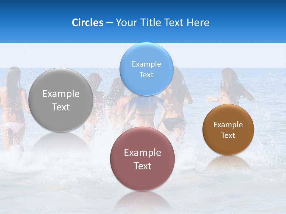 A Group Of Girls Splashing In The Ocean PowerPoint Template