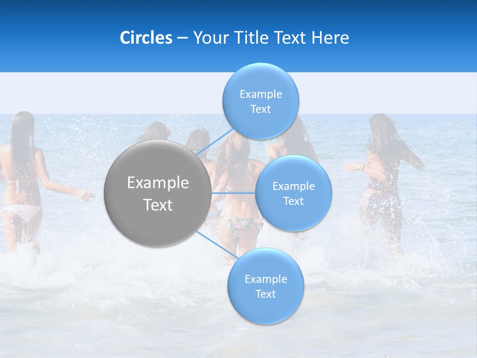 A Group Of Girls Splashing In The Ocean PowerPoint Template