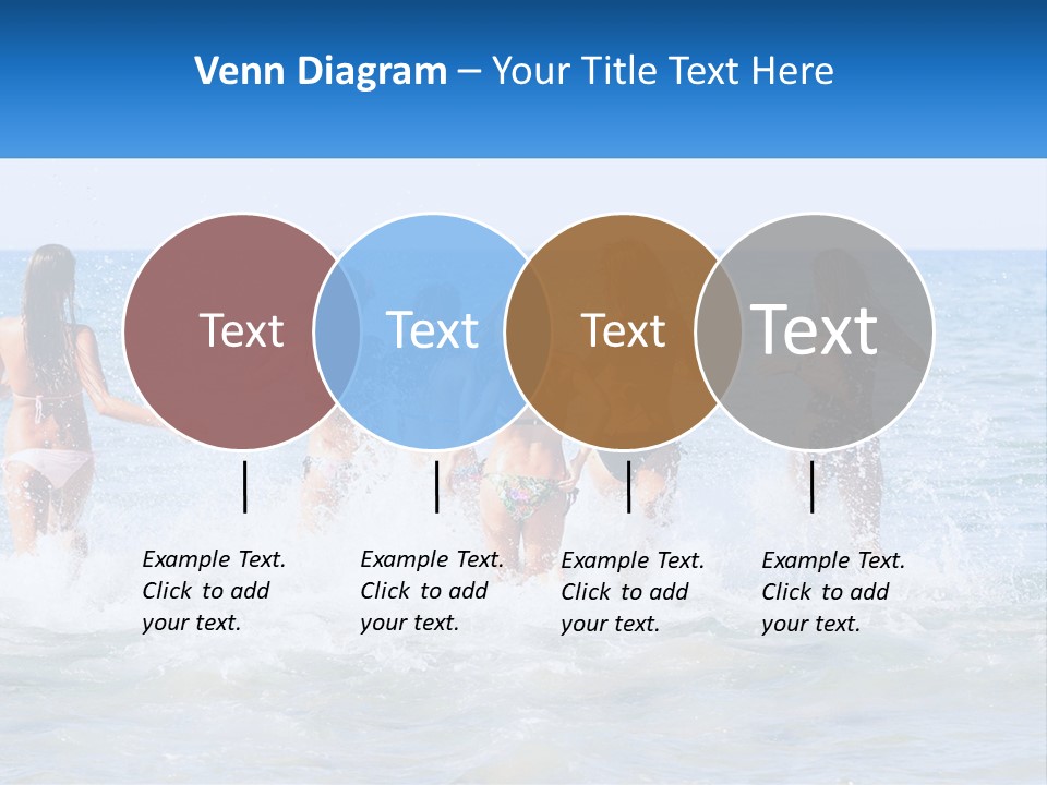 A Group Of Girls Splashing In The Ocean PowerPoint Template