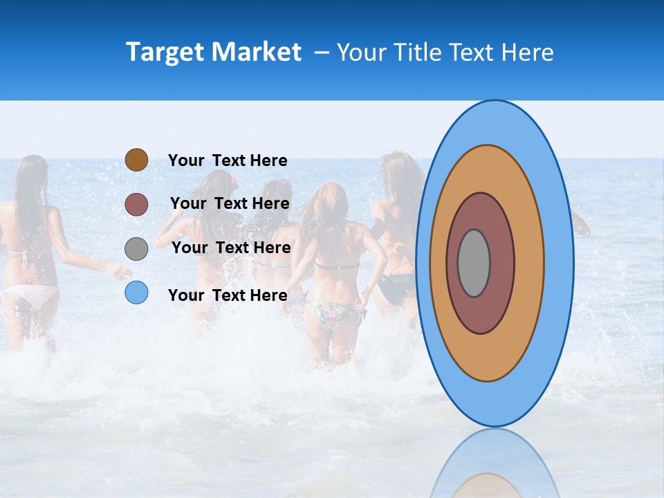 A Group Of Girls Splashing In The Ocean PowerPoint Template