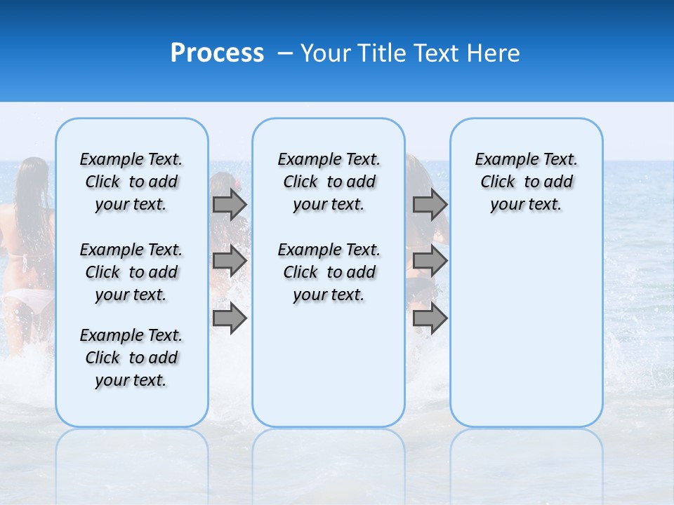 A Group Of Girls Splashing In The Ocean PowerPoint Template