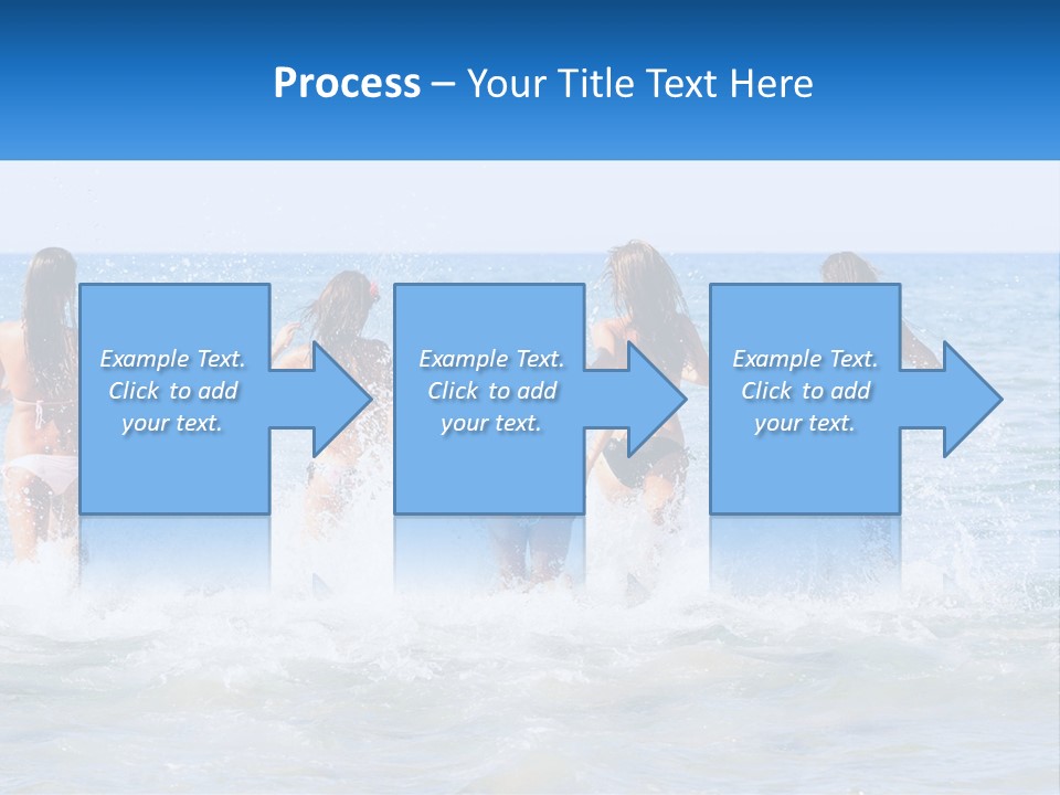 A Group Of Girls Splashing In The Ocean PowerPoint Template