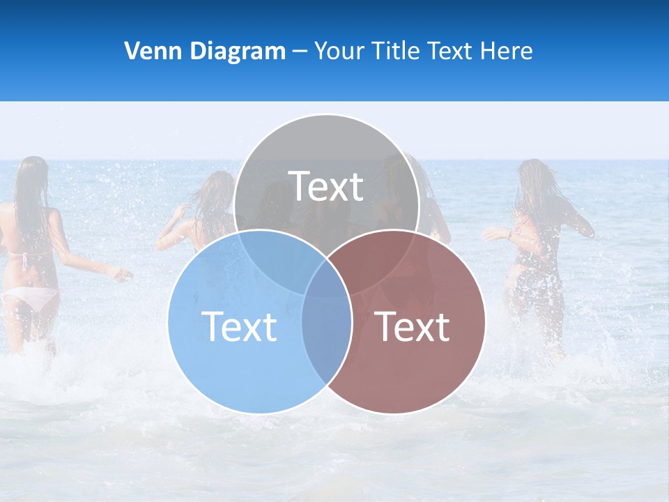 A Group Of Girls Splashing In The Ocean PowerPoint Template
