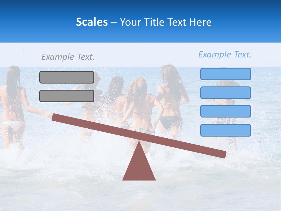 A Group Of Girls Splashing In The Ocean PowerPoint Template