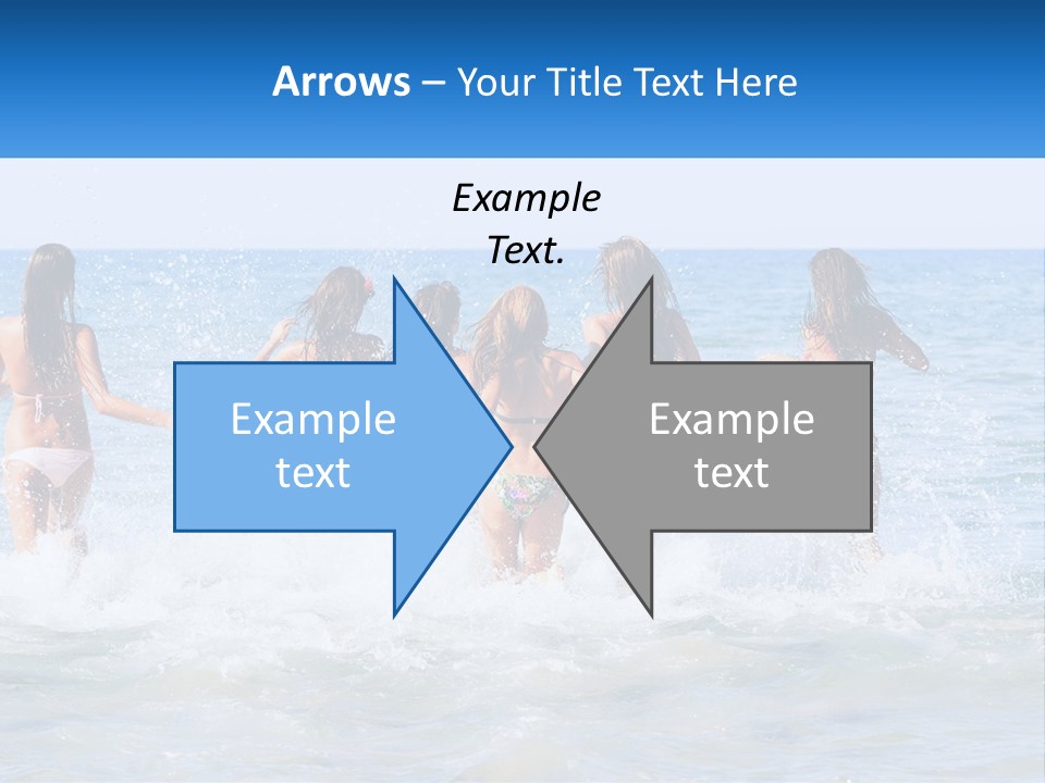 A Group Of Girls Splashing In The Ocean PowerPoint Template