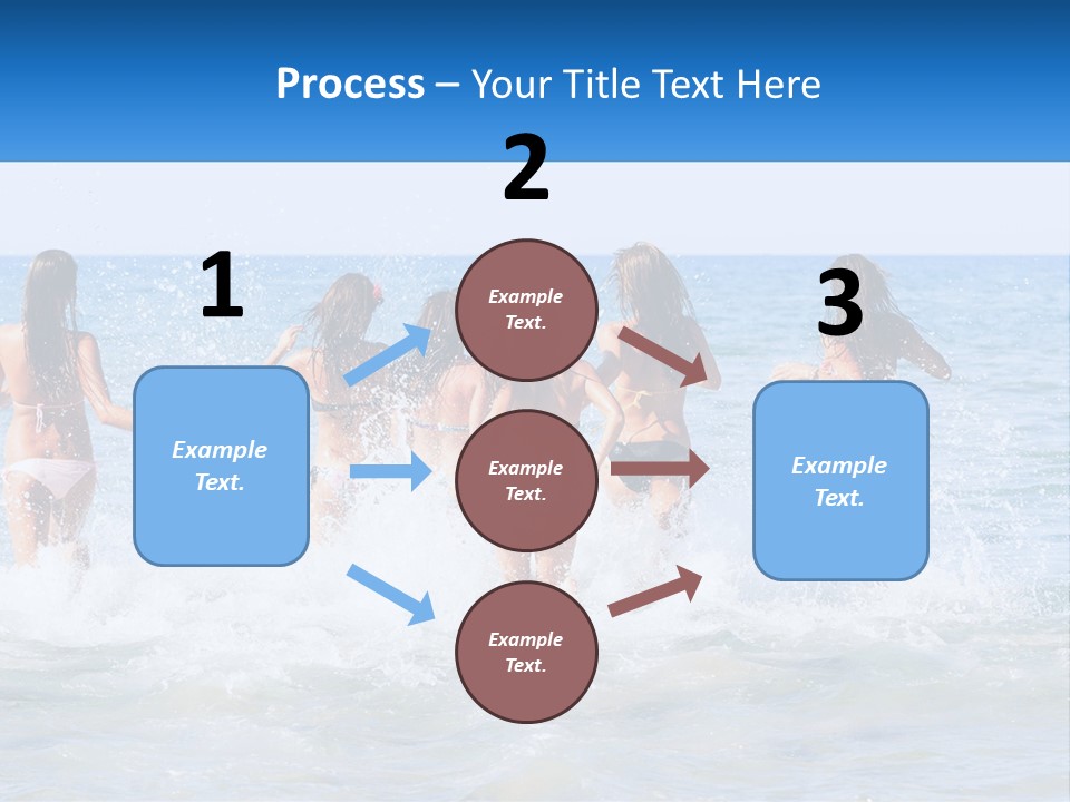 A Group Of Girls Splashing In The Ocean PowerPoint Template