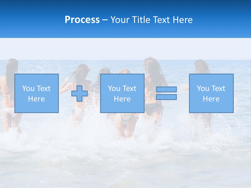 A Group Of Girls Splashing In The Ocean PowerPoint Template