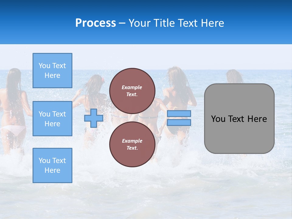 A Group Of Girls Splashing In The Ocean PowerPoint Template