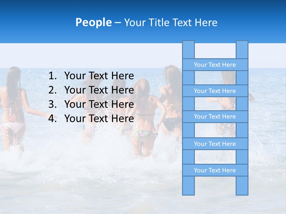 A Group Of Girls Splashing In The Ocean PowerPoint Template