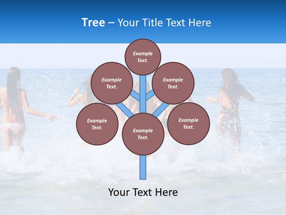 A Group Of Girls Splashing In The Ocean PowerPoint Template