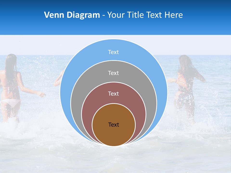 A Group Of Girls Splashing In The Ocean PowerPoint Template