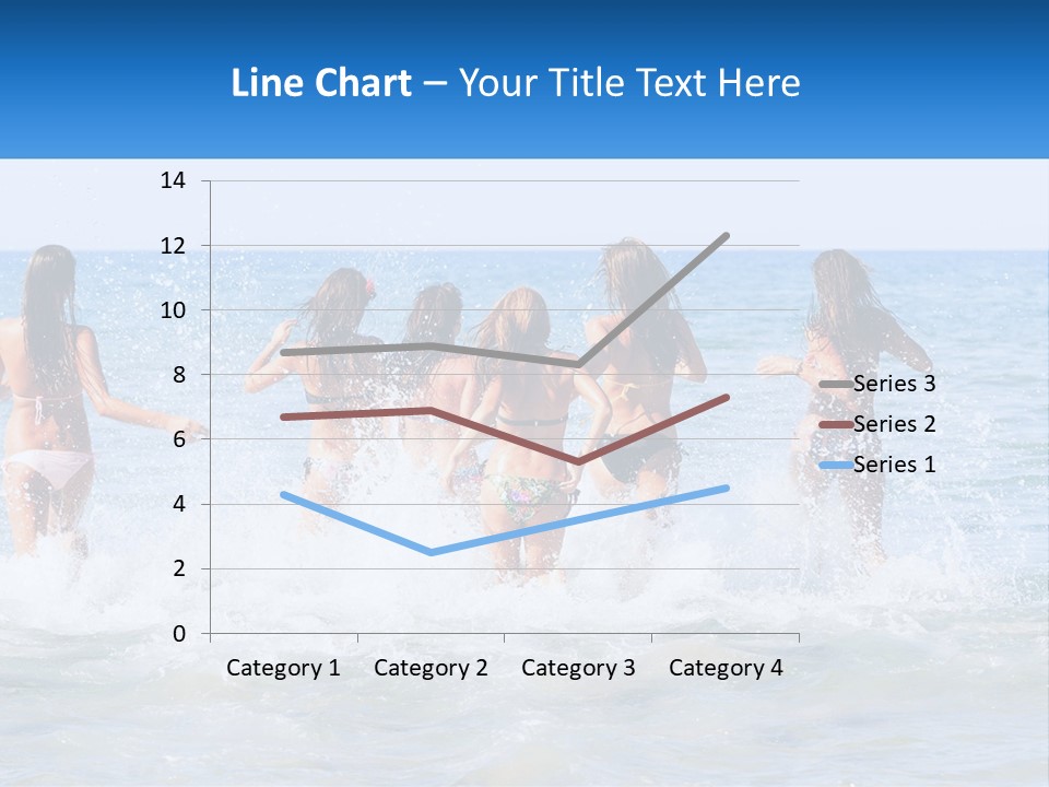 A Group Of Girls Splashing In The Ocean PowerPoint Template