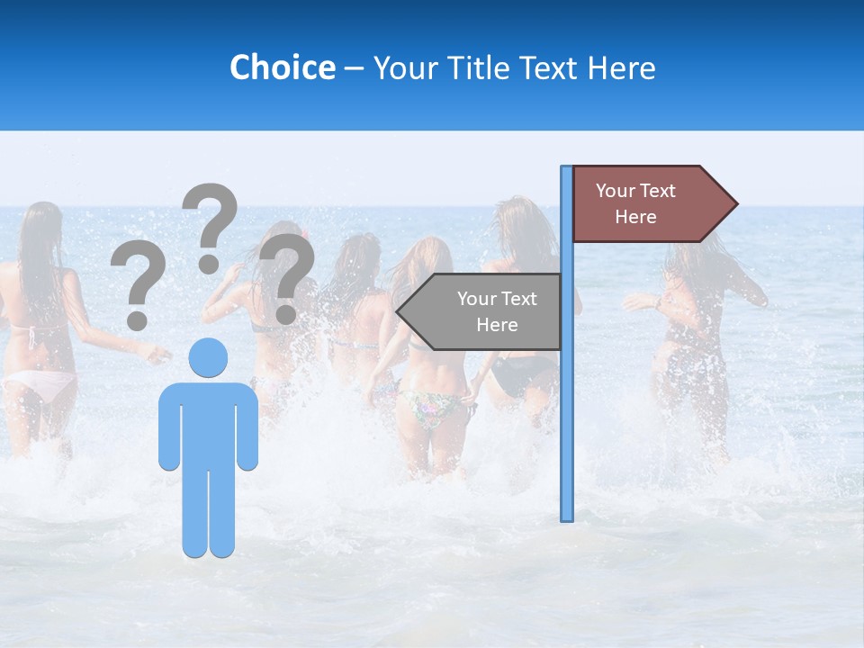A Group Of Girls Splashing In The Ocean PowerPoint Template