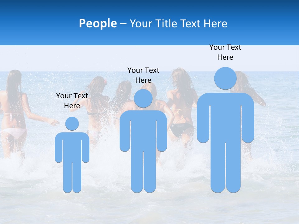 A Group Of Girls Splashing In The Ocean PowerPoint Template