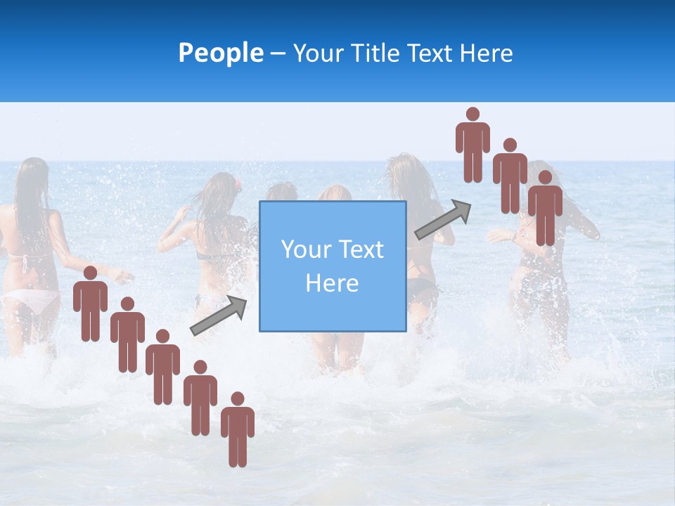 A Group Of Girls Splashing In The Ocean PowerPoint Template