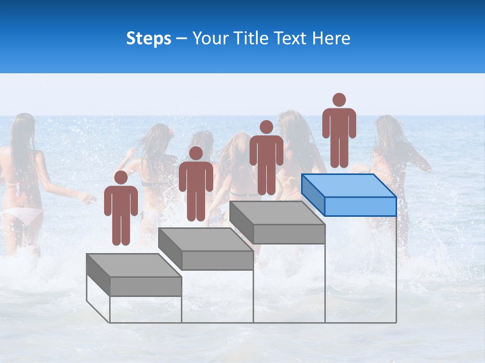 A Group Of Girls Splashing In The Ocean PowerPoint Template