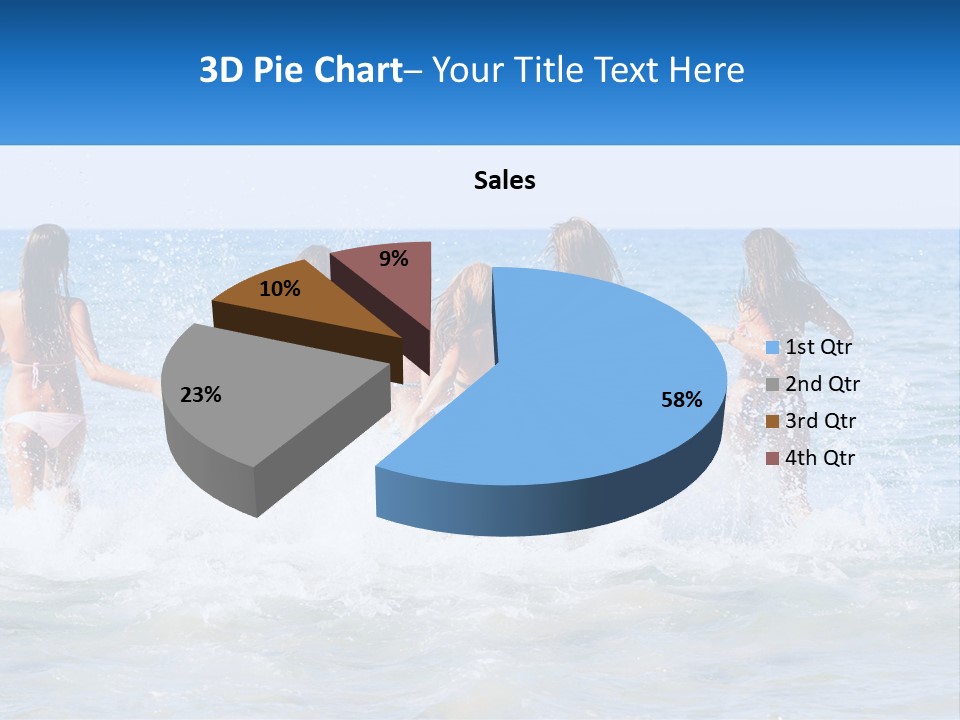 A Group Of Girls Splashing In The Ocean PowerPoint Template