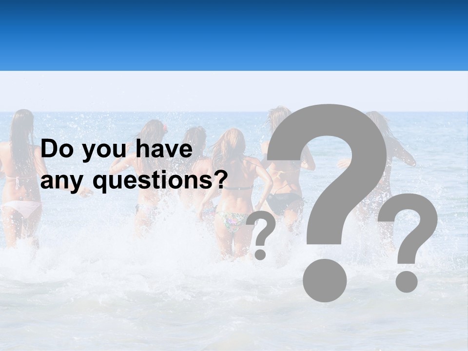 A Group Of Girls Splashing In The Ocean PowerPoint Template