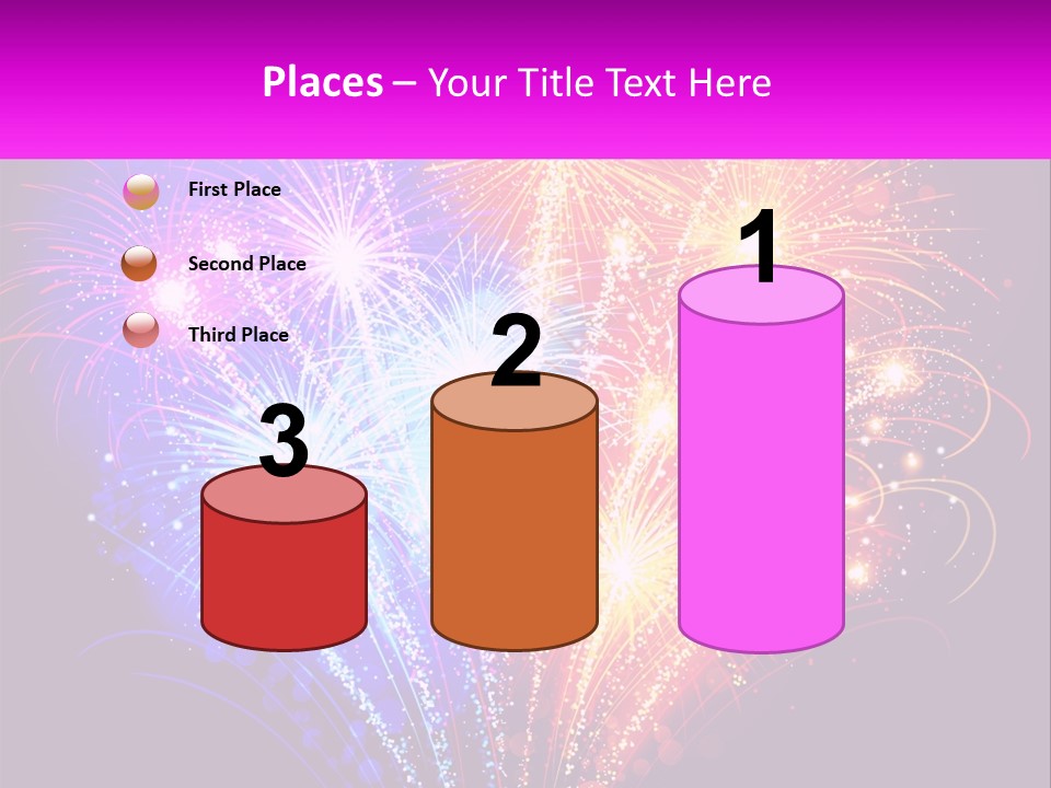 A Colorful Fireworks Display On A Black Background PowerPoint Template
