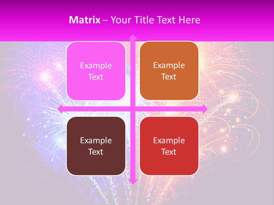 A Colorful Fireworks Display On A Black Background PowerPoint Template
