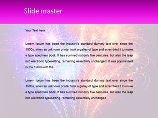A Colorful Fireworks Display On A Black Background PowerPoint Template