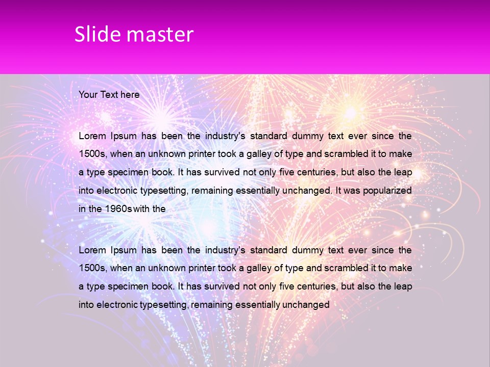 A Colorful Fireworks Display On A Black Background PowerPoint Template