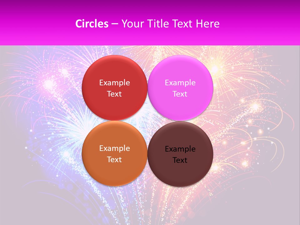 A Colorful Fireworks Display On A Black Background PowerPoint Template