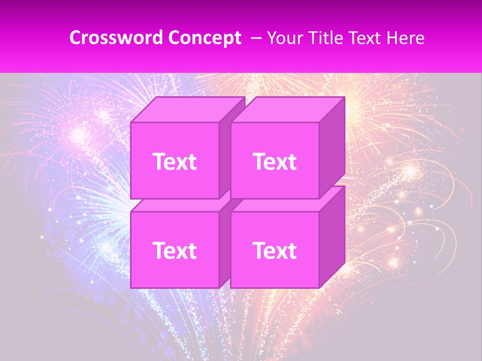 A Colorful Fireworks Display On A Black Background PowerPoint Template
