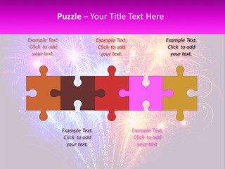 A Colorful Fireworks Display On A Black Background PowerPoint Template