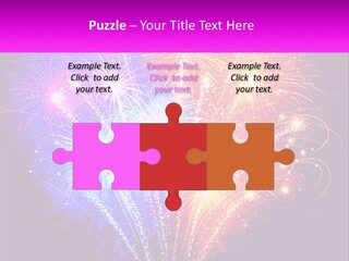 A Colorful Fireworks Display On A Black Background PowerPoint Template