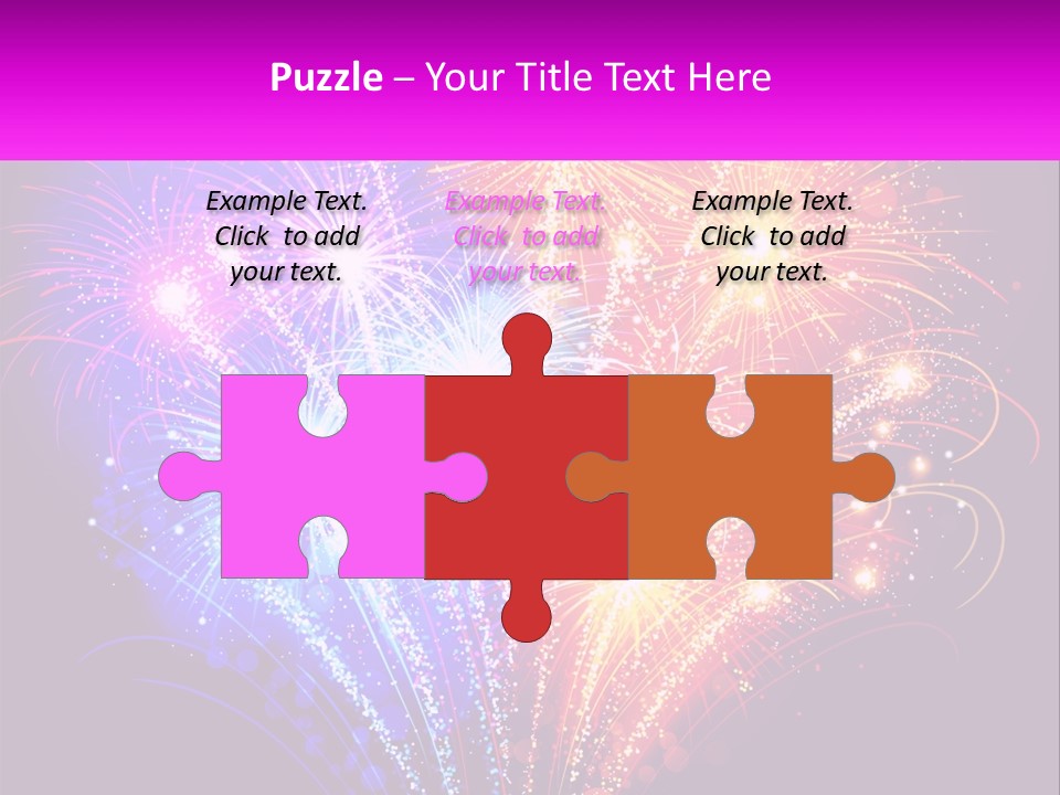 A Colorful Fireworks Display On A Black Background PowerPoint Template